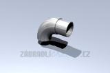 Koncovka nerezového madla 90 st., pro madlo pr. 42,4 mm, lepený spoj, brus.