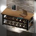 Závěsná vinotéka, nerez - dub